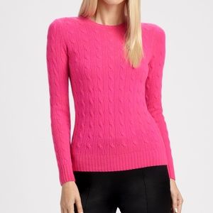 AQUA 100% cashmere pink sweater size small